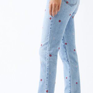 "PacSun Red Daisy Mom Jeans"